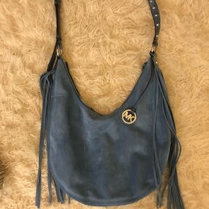 HUGE SALE!!Blue suede Michael Kors cross body bag